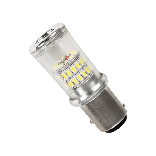 GLOBOSTAR® P21/5W-1157 81224 Λάμπα P21/5W 1157 BAY15D CANbus LED 5W 500lm 360° DC 12-24V IP20 Ψυχρό Λευκό 6000K - 48 x Epistar SMD4014 Chip - Μ2 x Π2 x Υ5.2cm - 1 Χρόνο Εγγύηση