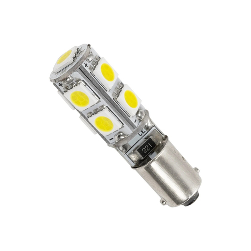 GLOBOSTAR® BA9S-T4W 81289 Λάμπα Ba9S T4W LED 2.66W 266lm 270° DC 12V IP20 Ψυχρό Λευκό 6000K - 9 x Epistar SMD5050 Chip - Μ1 x Π1 x Υ4.4cm - 1 Χρόνο Εγγύηση