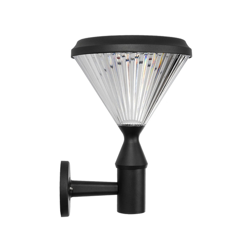 GLOBOSTAR® SOLARTIS 90527 Φωτιστικό Κολωνάκι Κήπου LED 10W 1000lm 180° με Ενσωματωμένο Φωτοβολταϊκό Panel 6V 5W & Επαναφορτιζόμενη Μπαταρία Li-ion 3.2V 6000mAh με Αισθητήρα Ημέρας-Νύχτας Αδιάβροχο IP65 Ψυχρό Λευκό 6000K - Sanan SMD Chip - Μαύρο - Μ26 x Π26 x Υ37cm - 2 Χρόνια Εγγύηση