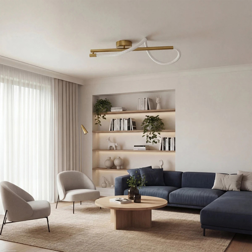 kelvo® GLOW KLV-101-0168-V2 Φωτιστικό Οροφής LED 24W 2400lm 360° AC 220-240V IP20 Ρυθμιζόμενο Λευκό CCT με On/Off 2700K/4500K/6000K - Lumileds SMD Chip - Χρυσό Πλατίνα - Μ30 x Π15 x Υ70cm - 3 Χρόνια Εγγύηση