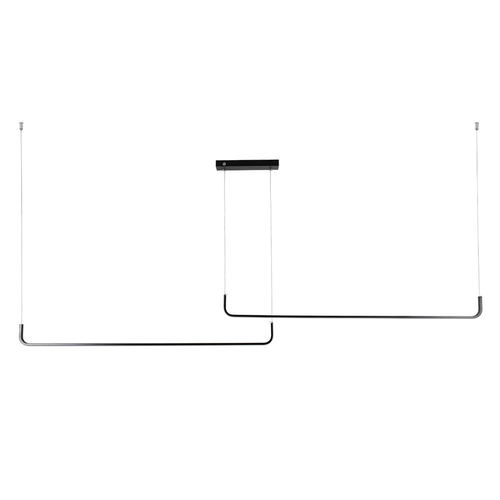 kelvo® LINARIA KLV-101-0258 Κρεμαστό Φωτιστικό Οροφής LED 72W 7200lm 180° AC 220-240V IP20 Ρυθμιζόμενο Λευκό CCT με Χειριστήριο από 2700K έως 6000K Dimmable - Lumileds SMD Chip - Μαύρο Ματ - Μ220 x Π4 x Υ25cm - 3 Χρόνια Εγγύηση