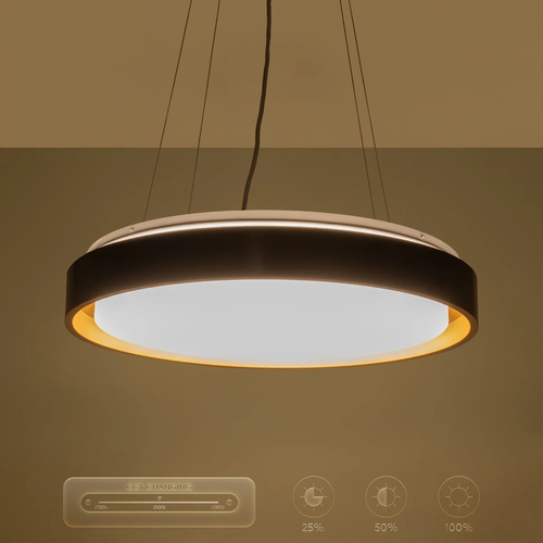 kelvo® BARCHETTA KLV-101-0266 Κρεμαστό Φωτιστικό Οροφής LED 72W 7200lm 120° AC 220-240V IP20 Ρυθμιζόμενο Λευκό CCT με Χειριστήριο από 2700K έως 6000K Dimmable - Lumileds SMD Chip - Μαύρο & Σαμπανιζέ Χρυσό Ματ - Μ48 x Π48 x Υ8.2cm - 3 Χρόνια Εγγύηση