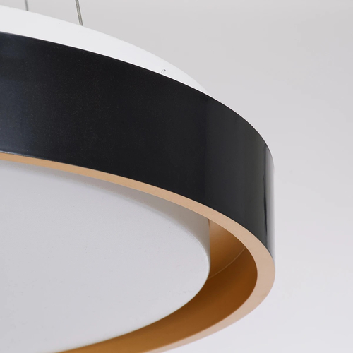 kelvo® BARCHETTA KLV-101-0266 Κρεμαστό Φωτιστικό Οροφής LED 72W 7200lm 120° AC 220-240V IP20 Ρυθμιζόμενο Λευκό CCT με Χειριστήριο από 2700K έως 6000K Dimmable - Lumileds SMD Chip - Μαύρο & Σαμπανιζέ Χρυσό Ματ - Μ48 x Π48 x Υ8.2cm - 3 Χρόνια Εγγύηση