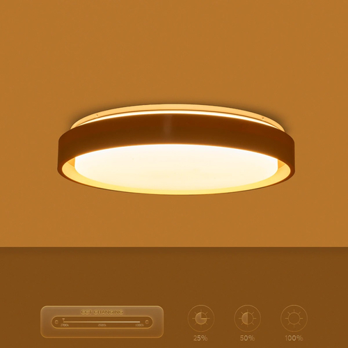 kelvo® BARCHETTA KLV-101-0267-V2 Φωτιστικό Οροφής LED 72W 7200lm 120° AC 220-240V IP20 Ρυθμιζόμενο Λευκό CCT με Χειριστήριο από 2700K έως 6000K Dimmable - Lumileds SMD Chip - Λευκό & Σαμπανιζέ Χρυσό Ματ - Μ48 x Π48 x Υ8.2cm - 3 Χρόνια Εγγύηση