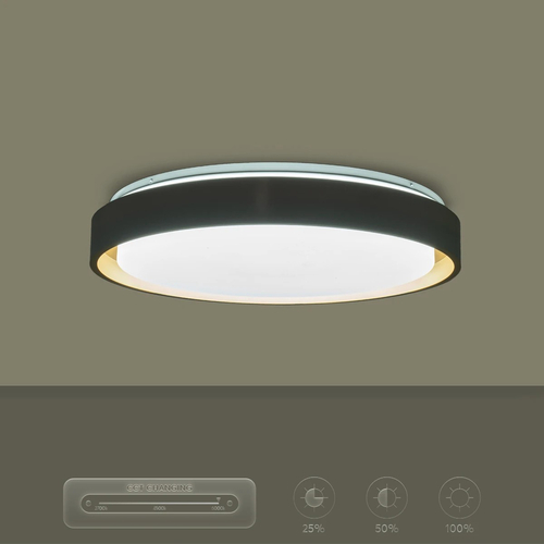 kelvo® BARCHETTA KLV-101-0267-V2 Φωτιστικό Οροφής LED 72W 7200lm 120° AC 220-240V IP20 Ρυθμιζόμενο Λευκό CCT με Χειριστήριο από 2700K έως 6000K Dimmable - Lumileds SMD Chip - Λευκό & Σαμπανιζέ Χρυσό Ματ - Μ48 x Π48 x Υ8.2cm - 3 Χρόνια Εγγύηση