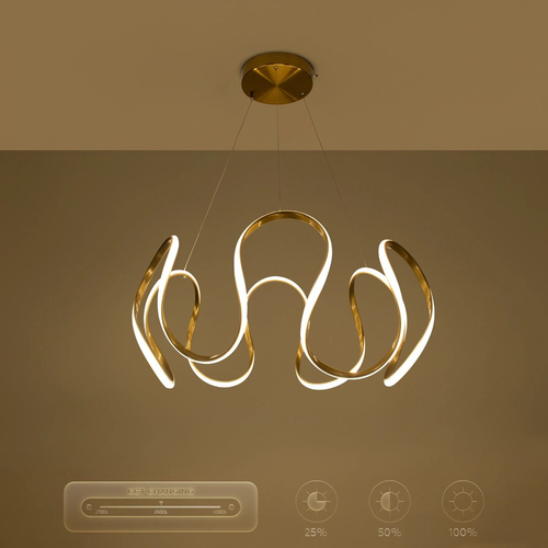 kelvo® TARANTULA KLV-101-0271 Κρεμαστό Φωτιστικό Οροφής LED 120W 12000lm 360° AC 220-240V IP20 Ρυθμιζόμενο Λευκό CCT με Χειριστήριο από 2700K έως 6000K Dimmable - Lumileds SMD Chip - Χρυσό Πλατίνα - Μ78 x Π78 x Υ31.5cm - 3 Χρόνια Εγγύηση