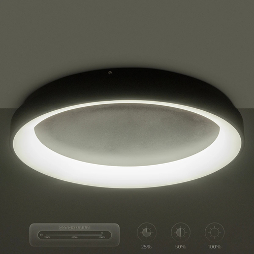 kelvo® SALEM KLV-101-0284 Φωτιστικό Οροφής LED 105W 10500lm 120° AC 220-240V IP20 Ρυθμιζόμενο Λευκό CCT με Χειριστήριο από 2700K έως 6000K Dimmable - Lumileds SMD Chip - Καφέ Ματ - Μ60 x Π60 x Υ8.5cm - 3 Χρόνια Εγγύηση