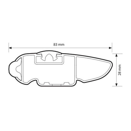 Nordrive - Μπάρα οροφής αλουμινίου μαύρη 69cm Silenzio CX Origine System (Origine/Standard/Flush Railing) - 1 τεμ. (L.N15420)