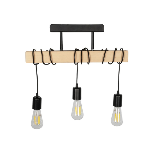 GLOBOSTAR® LUCITA 201-0031 Vintage Φωτιστικό Οροφής με Ντουί 3 x E27 AC 220-240V IP20 - Μαύρο & Μπεζ - Μ50 x Π27 x Υ112cm