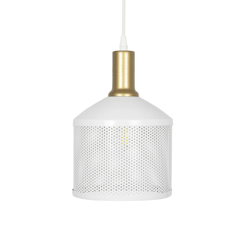 GLOBOSTAR® NETO 201-0129 Μοντέρνο Κρεμαστό Φωτιστικό Οροφής με Ντουί 1 x E27 AC 220-240V IP20 - Χρυσό & Λευκό - Μ18 x Π18 x Υ70cm