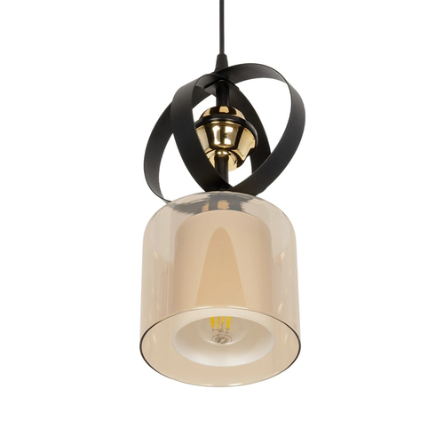 GLOBOSTAR® ZENIA 201-0134 Vintage Κρεμαστό Φωτιστικό Οροφής με Ντουί 1 x E27 AC 220-240V IP20 - Μαύρο - Μ16 x Π16 x Υ70cm