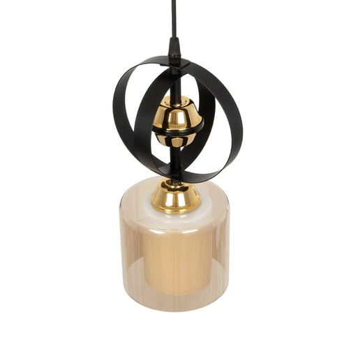 GLOBOSTAR® ZENIA 201-0134 Vintage Κρεμαστό Φωτιστικό Οροφής με Ντουί 1 x E27 AC 220-240V IP20 - Μαύρο - Μ16 x Π16 x Υ70cm