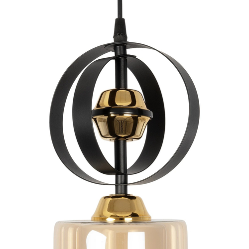 GLOBOSTAR® ZENIA 201-0134 Vintage Κρεμαστό Φωτιστικό Οροφής με Ντουί 1 x E27 AC 220-240V IP20 - Μαύρο - Μ16 x Π16 x Υ70cm