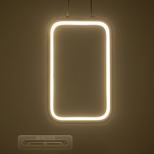 GLOBOSTAR® DEROBA 61300 Μοντέρνο Κρεμαστό Φωτιστικό Οροφής LED 12W 1320lm 360° AC 220-240V IP20 Ρυθμιζόμενο Λευκό CCT με On/Off 2700K/4500K/6000K - Lumileds SMD Chip - Νίκελ Βούρτσας - Μ16 x Π1.6 x Υ25.5cm - 3 Χρόνια Εγγύηση