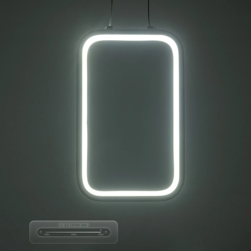 GLOBOSTAR® DEROBA 61300 Μοντέρνο Κρεμαστό Φωτιστικό Οροφής LED 12W 1320lm 360° AC 220-240V IP20 Ρυθμιζόμενο Λευκό CCT με On/Off 2700K/4500K/6000K - Lumileds SMD Chip - Νίκελ Βούρτσας - Μ16 x Π1.6 x Υ25.5cm - 3 Χρόνια Εγγύηση