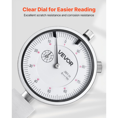 Βαθύμετρο VEVOR, Μικρόμετρο βάθους 0-22 ίντσες, ανάλυση 0,001 ίντσες, με 4 άκμονες και 6 τυπικές ράβδους, ακριβές, εύκολο στην ανάγνωση μηχανικό εργαλείο για τη μέτρηση αυλακιού, σκαλοπατιού, οπής