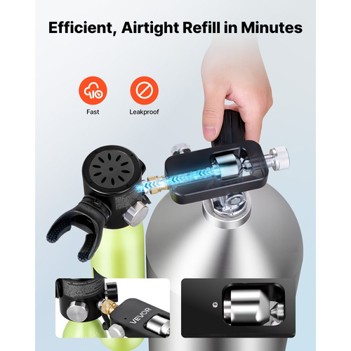 Φορητός προσαρμογέας επαναπλήρωσης φιάλης οξυγόνου VEVOR, αρσενικός σύνδεσμος 8 mm, προσαρμογέας επαναπλήρωσης φιάλης οξυγόνου για καταδυτικό εξοπλισμό φιάλης οξυγόνου, σταθμός πλήρωσης υψηλής πίεσης για υποβρύχια εξερεύνηση