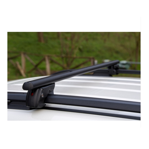 MENABO ΜΠΑΡΕΣ ΟΡΟΦΗΣ ΑΛΟΥΜΙΝΙΟΥ SHERMAN BLACK 120 cm ΣΕ ΜΑΥΡΟ ΧΡΩΜΑ ΓΙΑ FIAT Sedici 5 doors 2005>2014 ΜΕ RAISED RAILS (Παράλληλες Μπάρες με Κενό) - 2 ΤΕΜ. (12280/MB)