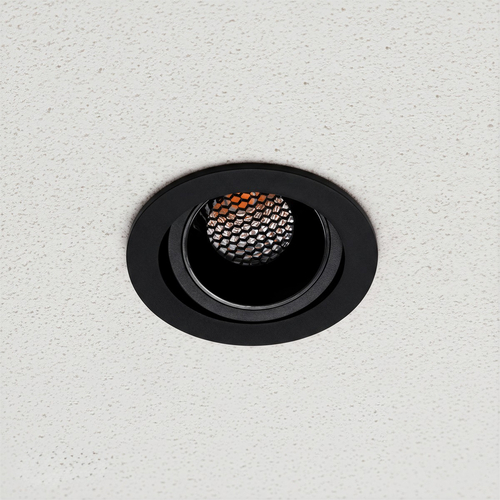 kelvo® LEO KLV-101-0311 Χωνευτό Κινούμενο Φωτιστικό Downlight Σποτ με Honeycomb Anti-Glare Reflector LED 10W 1250lm 38° AC 220-240V IP20 Θερμό Λευκό 2700K - Bridgelux COB Chip & TÜV SÜD Driver - Μαύρο Ματ - Μ8.5 x Π8.5 x Υ6.6cm / Q7.5cm - 5 Χρόνια Εγγύηση