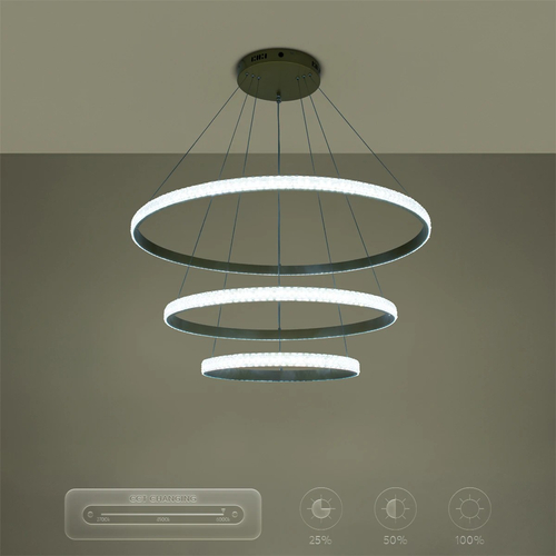 kelvo® DIAMOND KLV-101-0240-V2 Κρεμαστό Φωτιστικό Οροφής LED 120W 12000lm 180° AC 220-240V IP20 Ρυθμιζόμενο Λευκό CCT με Χειριστήριο από 2700K έως 6000K Dimmable - Lumileds SMD Chip - Χρυσό Πλατίνα - Μ80 x Π80 x Υ80cm - 3 Χρόνια Εγγύηση