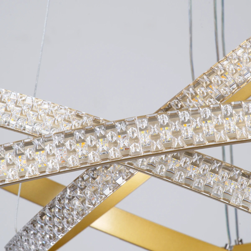 kelvo® DIAMOND KLV-101-0240-V2 Κρεμαστό Φωτιστικό Οροφής LED 120W 12000lm 180° AC 220-240V IP20 Ρυθμιζόμενο Λευκό CCT με Χειριστήριο από 2700K έως 6000K Dimmable - Lumileds SMD Chip - Χρυσό Πλατίνα - Μ80 x Π80 x Υ80cm - 3 Χρόνια Εγγύηση