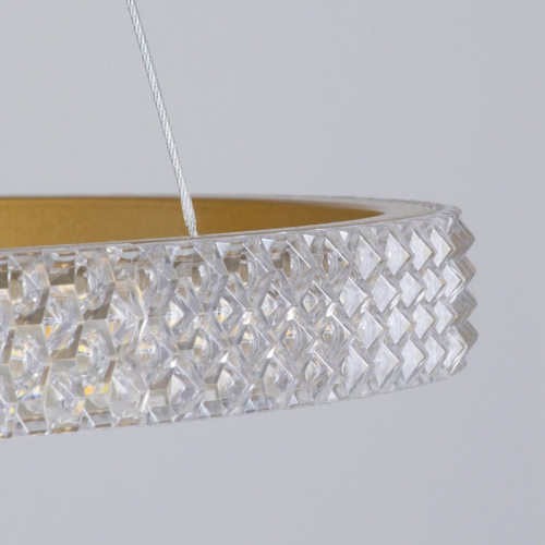 kelvo® DIAMOND KLV-101-0240-V2 Κρεμαστό Φωτιστικό Οροφής LED 120W 12000lm 180° AC 220-240V IP20 Ρυθμιζόμενο Λευκό CCT με Χειριστήριο από 2700K έως 6000K Dimmable - Lumileds SMD Chip - Χρυσό Πλατίνα - Μ80 x Π80 x Υ80cm - 3 Χρόνια Εγγύηση