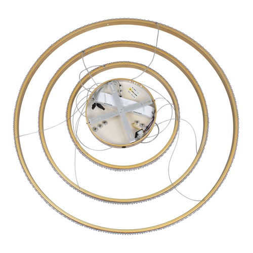 kelvo® DIAMOND KLV-101-0240-V2 Κρεμαστό Φωτιστικό Οροφής LED 120W 12000lm 180° AC 220-240V IP20 Ρυθμιζόμενο Λευκό CCT με Χειριστήριο από 2700K έως 6000K Dimmable - Lumileds SMD Chip - Χρυσό Πλατίνα - Μ80 x Π80 x Υ80cm - 3 Χρόνια Εγγύηση