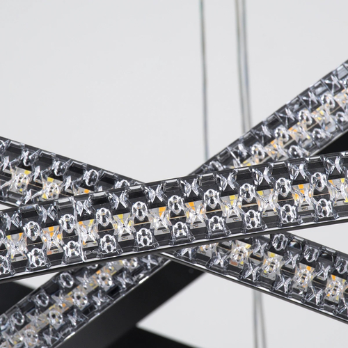 kelvo® DIAMOND KLV-101-0241-V2 Κρεμαστό Φωτιστικό Οροφής LED 150W 15000lm 180° AC 220-240V IP20 Ρυθμιζόμενο Λευκό CCT με Χειριστήριο από 2700K έως 6000K Dimmable - Lumileds SMD Chip - Μαύρο Ματ - Μ100 x Π100 x Υ100cm - 3 Χρόνια Εγγύηση