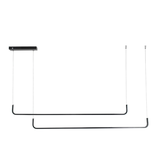 kelvo® LINARIA KLV-101-0258-V2 Κρεμαστό Φωτιστικό Οροφής LED 72W 7200lm 180° AC 220-240V IP20 Ρυθμιζόμενο Λευκό CCT με Χειριστήριο από 2700K έως 6000K Dimmable - Lumileds SMD Chip - Μαύρο Ματ - Μ220 x Π4 x Υ25cm - 3 Χρόνια Εγγύηση