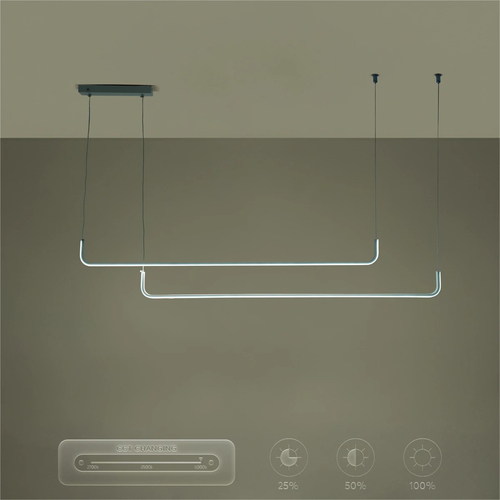 kelvo® LINARIA KLV-101-0259-V2 Κρεμαστό Φωτιστικό Οροφής LED 72W 7200lm 180° AC 220-240V IP20 Ρυθμιζόμενο Λευκό CCT με Χειριστήριο από 2700K έως 6000K Dimmable - Lumileds SMD Chip - Λευκό Ματ - Μ220 x Π4 x Υ25cm - 3 Χρόνια Εγγύηση