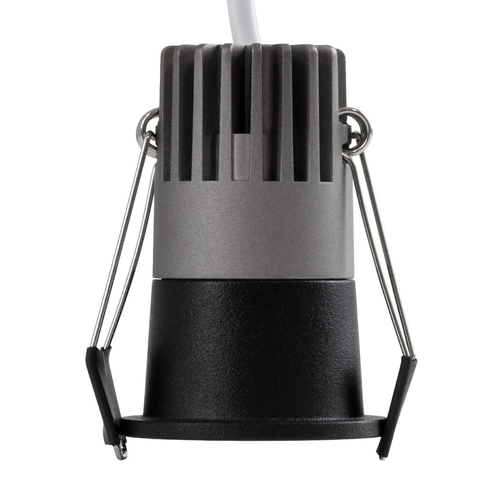 kelvo® DOT KLV-101-0299 Χωνευτό Φωτιστικό Downlight Σποτ LED 5W 625lm 38° AC 220-240V IP20 Θερμό Λευκό 2700K - Bridgelux COB Chip & TÜV SÜD Driver - Μαύρο Ματ - Μ4 x Π4 x Υ5.9cm / Q3.5cm - 5 Χρόνια Εγγύηση