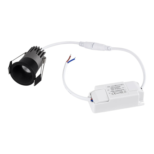 kelvo® DOT KLV-101-0299 Χωνευτό Φωτιστικό Downlight Σποτ LED 5W 625lm 38° AC 220-240V IP20 Θερμό Λευκό 2700K - Bridgelux COB Chip & TÜV SÜD Driver - Μαύρο Ματ - Μ4 x Π4 x Υ5.9cm / Q3.5cm - 5 Χρόνια Εγγύηση