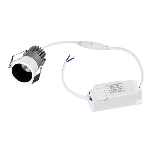 kelvo® DOT KLV-101-0303 Χωνευτό Φωτιστικό Downlight Σποτ LED 5W 650lm 38° AC 220-240V IP20 Φυσικό Λευκό 4500K - Bridgelux COB Chip & TÜV SÜD Driver - Λευκό & Μαύρο Ματ - Μ4 x Π4 x Υ5.9cm / Q3.5cm - 5 Χρόνια Εγγύηση