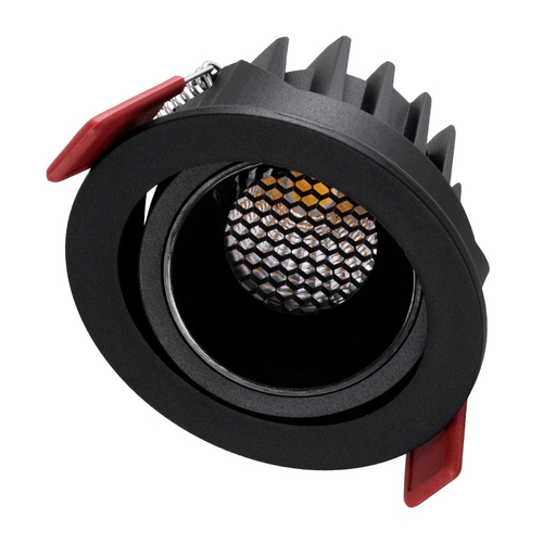 kelvo® LEO KLV-101-0314 Χωνευτό Κινούμενο Φωτιστικό Downlight Σποτ με Honeycomb Anti-Glare Reflector LED 10W 1300lm 38° AC 220-240V IP20 Φυσικό Λευκό 4500K - Bridgelux COB Chip & TÜV SÜD Driver - Μαύρο Ματ - Μ8.5 x Π8.5 x Υ6.6cm / Q7.5cm - 5 Χρόνια Εγγύηση