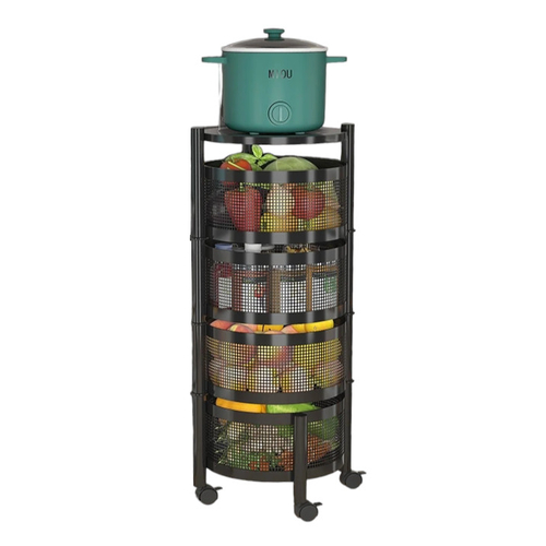 Τροχήλατη ραφιέρα τροφίμων κουζίνας 4 επιπέδων - 1018-4 - 522022