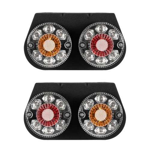 GLOBOSTAR® TAILIGHT 999-0251 Πίσω Φανάρι Οχημάτων LED 9W 360lm 180° DC 24V Αδιάβροχο IP66 Πορτοκαλί & Κόκκινο & Ψυχρό Λευκό 6000K - Μ18.5 x Π5 x Υ10cm - Πακέτο 2 Τεμαχίων - 1 Χρόνο Εγγύηση