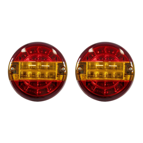 GLOBOSTAR® TAILIGHT 999-0253 Πίσω Φανάρι Οχημάτων LED 10W 400lm 180° DC 24V Αδιάβροχο IP66 Πορτοκαλί & Κόκκινο - Μ13.5 x Π13.5 x Υ5.5cm - Πακέτο 2 Τεμαχίων - 1 Χρόνο Εγγύηση