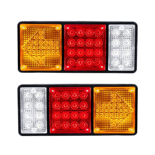 GLOBOSTAR® ARROWLIGHT 999-0261 Πίσω Φανάρι Οχημάτων Βέλος LED 9W 360lm 180° DC 24V Αδιάβροχο IP66 Πορτοκαλί & Κόκκινο & Ψυχρό Λευκό 6000K - Μ32 x Π3.5 x Υ14cm - Πακέτο 2 Τεμαχίων - 1 Χρόνο Εγγύηση