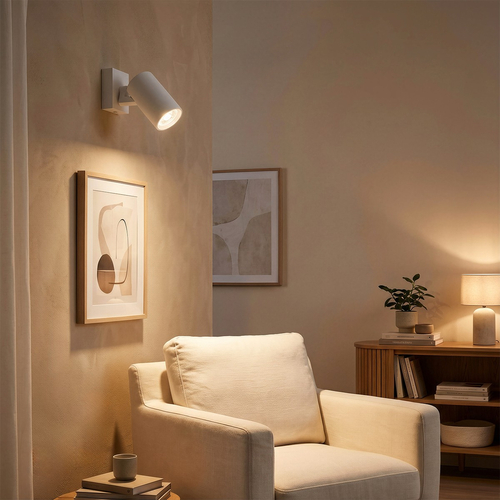 kelvo® SPOTA KLV-101-0135-V2 Κινούμενο Φωτιστικό Σποτ Τοίχου για Λάμπα MR16 με Ντουί GU10 AC 220-240V IP20 - Λευκό Ματ - Μ7 x Π6 x Υ14cm