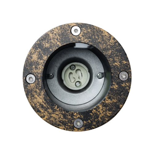 kelvo® GARDELINI KLV-101-0005-V2 Φωτιστικό Σποτ Τοίχου με Βάση για Λάμπα MR16 με Ντουί GU10 AC 220-240V Αδιάβροχο IP65 -  Χρυσό Εφέ Σκουριάς Ματ - Μ10 x Π10 x Υ30cm