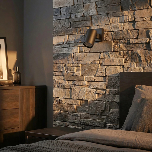 kelvo® SPOTA KLV-101-0134-V2 Κινούμενο Φωτιστικό Σποτ Τοίχου για Λάμπα MR16 με Ντουί GU10 AC 220-240V IP20 - Μαύρο Ματ - Μ7 x Π6 x Υ14cm