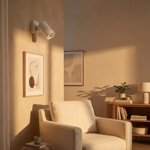 kelvo® SPOTA KLV-101-0135-V2 Κινούμενο Φωτιστικό Σποτ Τοίχου για Λάμπα MR16 με Ντουί GU10 AC 220-240V IP20 - Λευκό Ματ - Μ7 x Π6 x Υ14cm