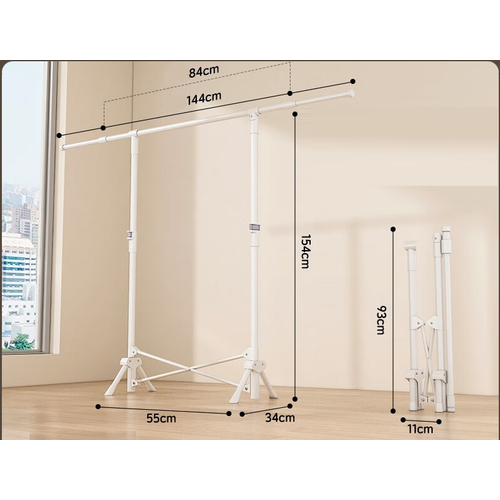 Πτυσσόμενη κρεμάστρα δαπέδου & απλώστρα ρούχων - DG202501 - 282180 - Black