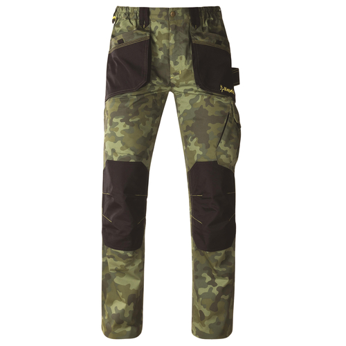 Παντελόνι SLICK παραλλαγή. Δακτύλιος στη μέση. 
Μεγάλες διπλές μπροστινές τσέπες με πτυχώσεις. 
Τσέπη για επιγονατίδες. 
Τσέπες με πτυχώσεις και παττά
. Τσέπη για εργαλεία και τηλέφωνο. 
Ενίσχυση στο κάτω μέρος του ποδιού στην πλάτη. 
Ελαστική μέση. 
ΥΛΙΚ