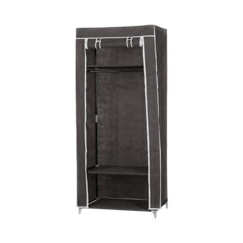 Υφασμάτινη ντουλάπα ρούχων με ράφια - 8875 - 521711 - Dark Grey
