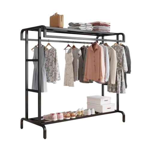 Κρεμάστρα δαπέδου με ράφι παπουτσιών - TM0021 - 522657 - Black