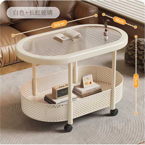 Τροχήλατο βοηθητικό τραπέζι σαλονιού διώροφο - 10713 - 282173 - White