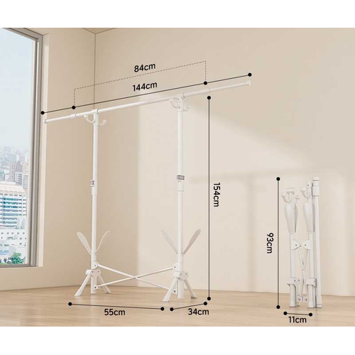 Πτυσσόμενη κρεμάστρα δαπέδου & απλώστρα ρούχων - DG202503 - 282197 - Black
