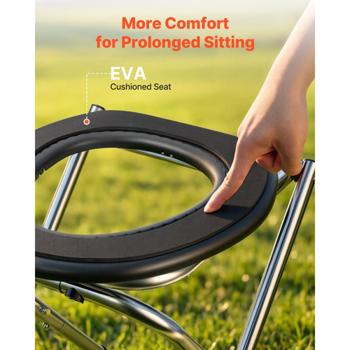 Φορητή τουαλέτα VEVOR για κάμπινγκ, χωρητικότητας 160 kg, πτυσσόμενη τουαλέτα ταξιδιού από ανοξείδωτο ατσάλι με μαλακό κάθισμα για ενήλικες, κατάλληλη για οδηγούς φορτηγών, ταξίδια με τροχόσπιτα, κάμπινγκ, οδικά ταξίδια, χρήση σε εξωτερικούς χώρους