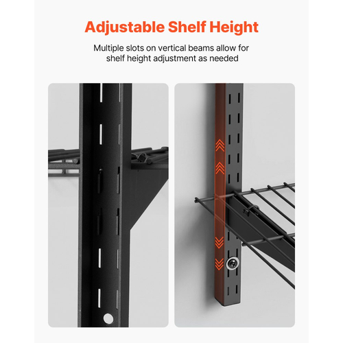 Ράφια τοίχου γκαράζ VEVOR 3 επιπέδων βαρέως τύπου, ατσάλινη μονάδα ραφιών τοίχου 275 x 914 mm, πλωτή μεταλλική βάση αποθήκευσης 275 x 914 mm ανά ράφι για γκαράζ με συνολική χωρητικότητα βάρους 204 kg, μαύρη
